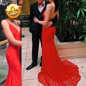 Red prom dress worn once no alterations
